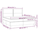 vidaXL fekete szövet rugós ágy matraccal 200 x 200 cm