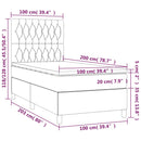 vidaXL sötétkék bársony rugós ágy matraccal 100 x 200 cm