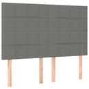 vidaXL sötétszürke szövet rugós ágy matraccal 140 x 190 cm