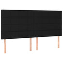 vidaXL fekete szövet rugós ágy matraccal 200 x 200 cm