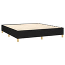 vidaXL fekete szövet rugós ágy matraccal 200 x 200 cm