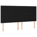 vidaXL fekete szövet rugós ágy matraccal 200 x 200 cm