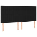 vidaXL fekete szövet rugós ágy matraccal 200 x 200 cm