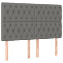 vidaXL sötétszürke szövet rugós ágy matraccal 140 x 190 cm