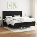 vidaXL fekete szövet rugós ágy matraccal 200 x 200 cm