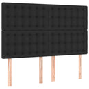 vidaXL fekete műbőr rugós ágy matraccal 140 x 190 cm
