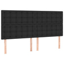 vidaXL fekete műbőr rugós ágy matraccal 180 x 200 cm