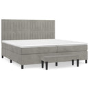 vidaXL világosszürke bársony rugós ágy matraccal 200x200 cm