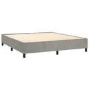 vidaXL világosszürke bársony rugós ágy matraccal 200x200 cm