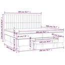 vidaXL világosszürke bársony rugós ágy matraccal 200x200 cm
