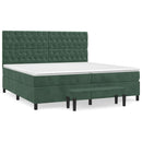 vidaXL sötétzöld bársony rugós ágy matraccal 200x200 cm