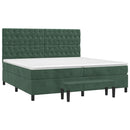 vidaXL sötétzöld bársony rugós ágy matraccal 200x200 cm