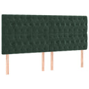 vidaXL sötétzöld bársony rugós ágy matraccal 200x200 cm