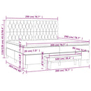 vidaXL sötétzöld bársony rugós ágy matraccal 200x200 cm