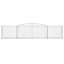vidaXL 6 db íves horganyzott vas gabion kosár 400x50x80/100 cm