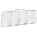 vidaXL 4 db íves horganyzott vas gabion kosár 400x50x140/160 cm