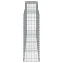 vidaXL 4 db íves horganyzott vas gabion kosár 400x50x140/160 cm