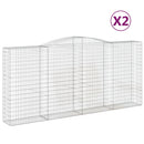 vidaXL 2 db íves horganyzott vas gabion kosár 400x50x180/200 cm