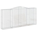 vidaXL 2 db íves horganyzott vas gabion kosár 400x50x180/200 cm