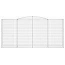 vidaXL 2 db íves horganyzott vas gabion kosár 400x50x180/200 cm