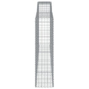 vidaXL 2 db íves horganyzott vas gabion kosár 400x50x180/200 cm