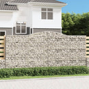 vidaXL 2 db íves horganyzott vas gabion kosár 400x50x180/200 cm