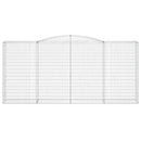 vidaXL 4 db íves horganyzott vas gabion kosár 400x50x180/200 cm