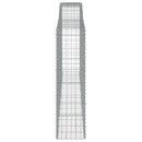 vidaXL 4 db íves horganyzott vas gabion kosár 400x50x180/200 cm