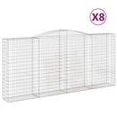 vidaXL 8 db íves horganyzott vas gabion kosár 400x50x180/200 cm