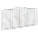vidaXL 8 db íves horganyzott vas gabion kosár 400x50x180/200 cm