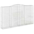 vidaXL 2 db íves horganyzott vas gabion kosár 400x50x220/240 cm