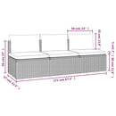 vidaXL 3 személyes szürke polyrattan kerti kanapé párnával