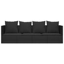 vidaXL fekete polyrattan kültéri társalgókanapé párnákkal