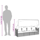 vidaXL szürke polyrattan kültéri társalgókanapé tetővel és párnákkal