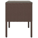 vidaXL barna polyrattan és edzett üveg kisasztal 53 x 37 x 48 cm