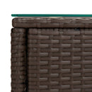 vidaXL barna polyrattan és edzett üveg kisasztal 53 x 37 x 48 cm