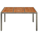 vidaXL szürke polyrattan falapos kerti asztal 150 x 90 x 75 cm