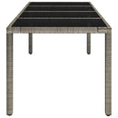 vidaXL szürke polyrattan üveglapos kerti asztal 190 x 90 x 75 cm