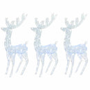 vidaXL 3 db hideg fehér XXL akril karácsonyi rénszarvas 250 LED 180 cm