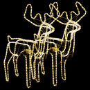 vidaXL 2 db meleg fehér karácsonyi rénszarvasforma mozgó fejjel