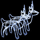 vidaXL 2 db hideg fehér karácsonyi rénszarvas forma 60 x 30 x 60 cm