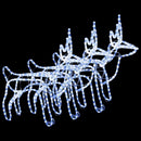 vidaXL 3 db hideg fehér karácsonyi rénszarvas forma 60 x 30 x 60 cm