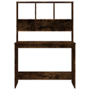 vidaXL füstös tölgy szerelt fa íróasztal polcokkal 102 x 45 x 148 cm