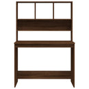 vidaXL barna tölgy szerelt fa íróasztal polcokkal 102 x 45 x 148 cm