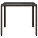 vidaXL Kerti Étkezőasztal Barna 90 x 90 x 75 cm Poli rattan