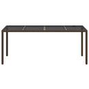 vidaXL Kerti Étkezőasztal Barna 190 x 90 x 75 cm Poli rattan