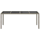 vidaXL Kerti Étkezőasztal Szürke 190 x 90 x 75 cm Poli rattan