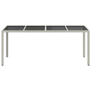 vidaXL Kerti Étkezőasztal Fehér 190 x 90 x 75 cm Poli rattan