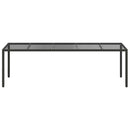 vidaXL Kerti Étkezőasztal Tiszta fekete. 250 x 100 x 75 cm Poli rattan