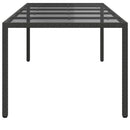 vidaXL Kerti Étkezőasztal Tiszta fekete. 250 x 100 x 75 cm Poli rattan